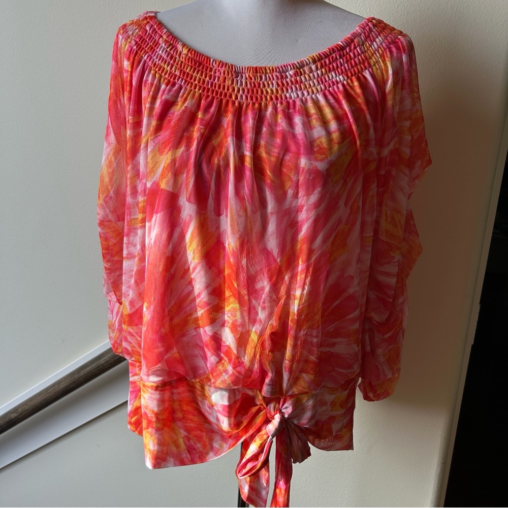 Elegant Pink and Orange Women's Blouse